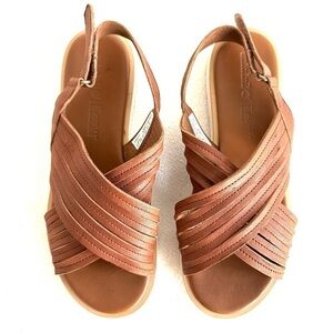 Timberland Adley Shore Leather X-Band Women Sandals Brown Slingback 7.5